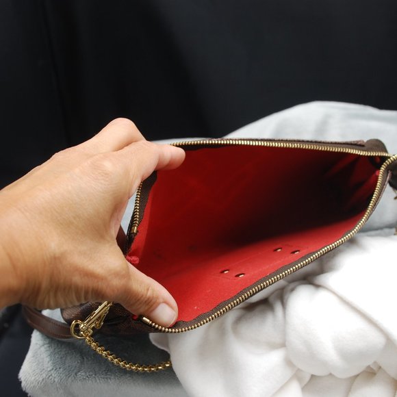 Louis Vuitton Damier Ebene Eva Pochette w/ Strap - Picture 6 of 10